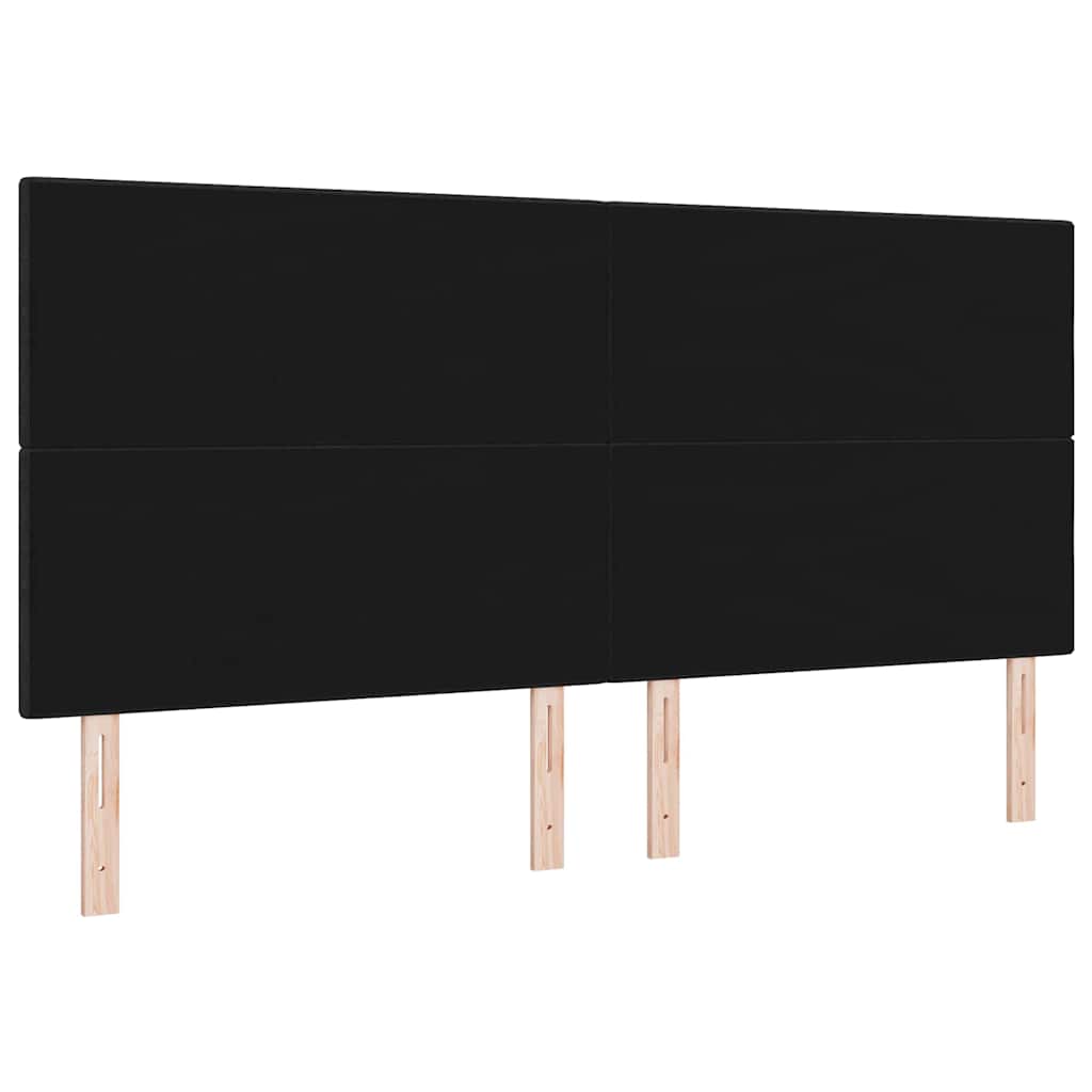 LED Hoofdbord met LED-stripverlichting Zwart 200 cm Stof