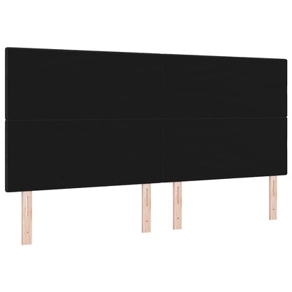 LED Hoofdbord met LED-stripverlichting Zwart 200 cm Stof