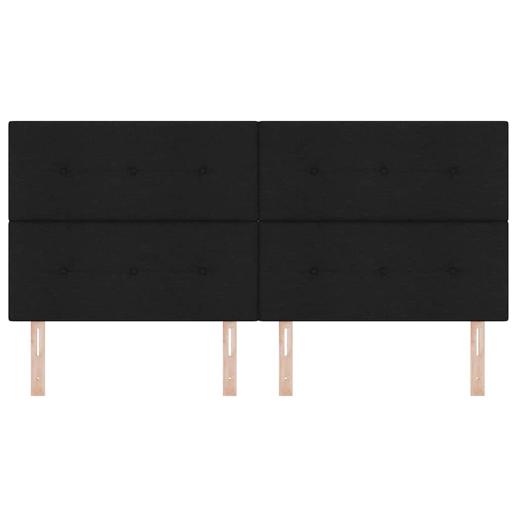 LED Hoofdbord met LED-stripverlichting Zwart 200 cm Stof