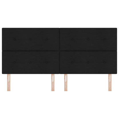 LED Hoofdbord met LED-stripverlichting Zwart 200 cm Stof
