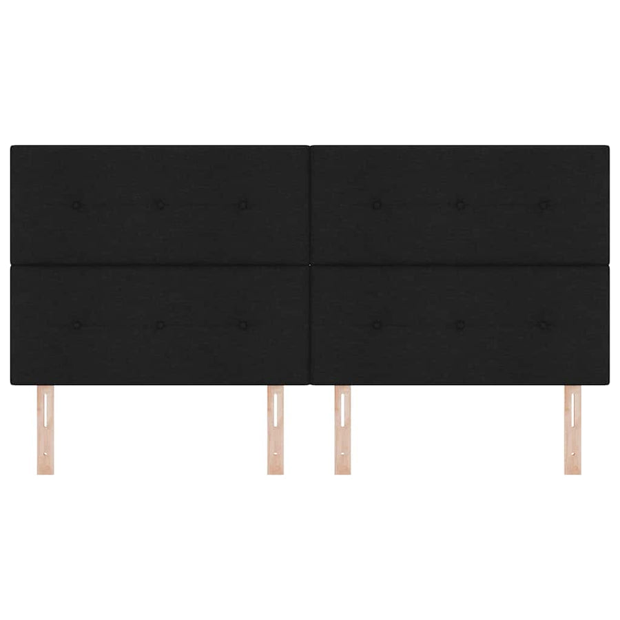 LED Hoofdbord met LED-stripverlichting Zwart 200 cm Stof
