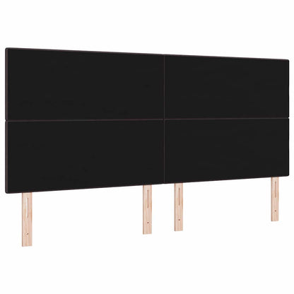 LED Hoofdbord met LED-stripverlichting Donkerbruin 200 cm Stof