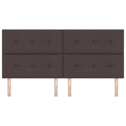 LED Hoofdbord met LED-stripverlichting Donkerbruin 200 cm Stof
