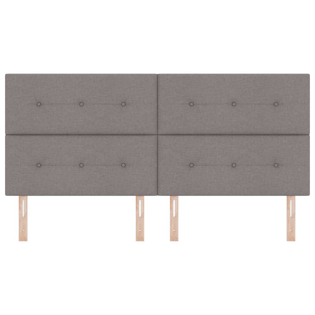 LED Hoofdbord met LED-stripverlichting Taupe 200 cm Stof