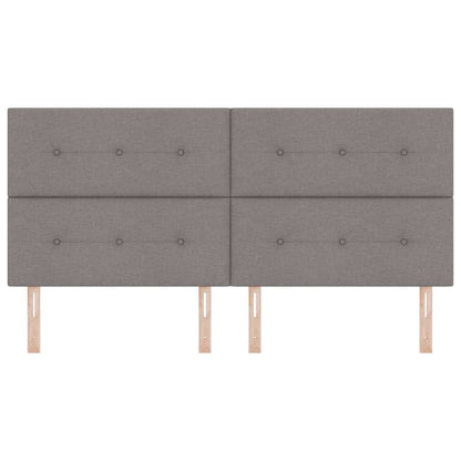 LED Hoofdbord met LED-stripverlichting Taupe 200 cm Stof