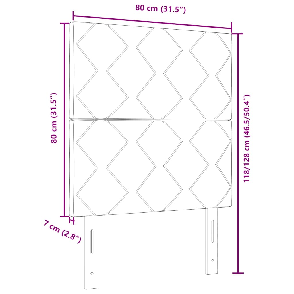 LED Hoofdbord Crème 80 cm Stof