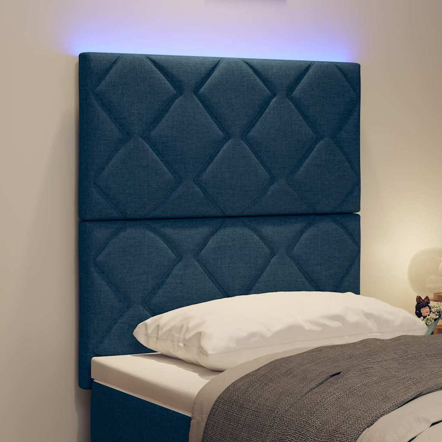 LED Hoofdbord Blauw 80 cm Stof