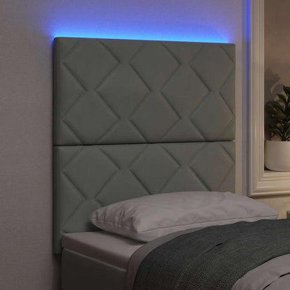 LED Hoofdbord Lichtgrijs 80 cm Fluweel