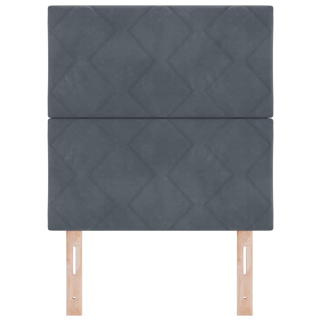 LED Hoofdbord Donkergrijs 80 cm Fluweel