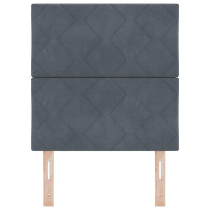 LED Hoofdbord Donkergrijs 80 cm Fluweel