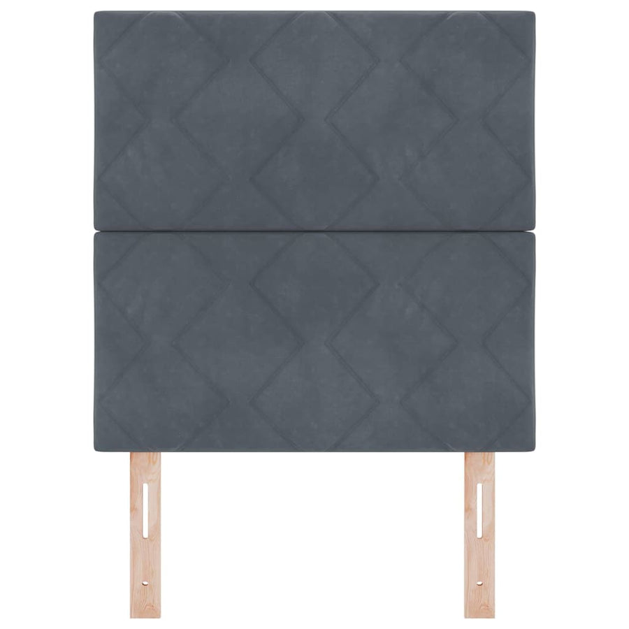 LED Hoofdbord Donkergrijs 80 cm Fluweel