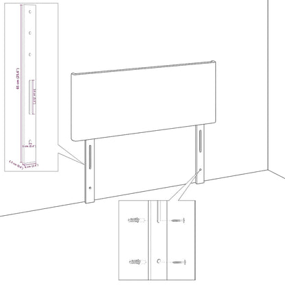 LED Hoofdbord Donkergrijs 80 cm Fluweel