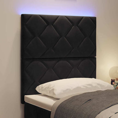 LED Hoofdbord Zwart 80 cm Fluweel