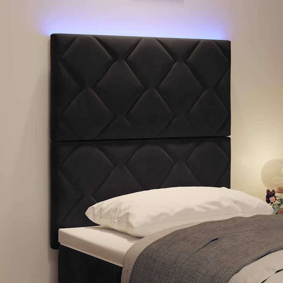 LED Hoofdbord Zwart 80 cm Fluweel