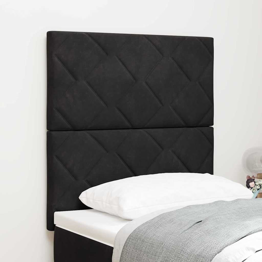 LED Hoofdbord Zwart 80 cm Fluweel