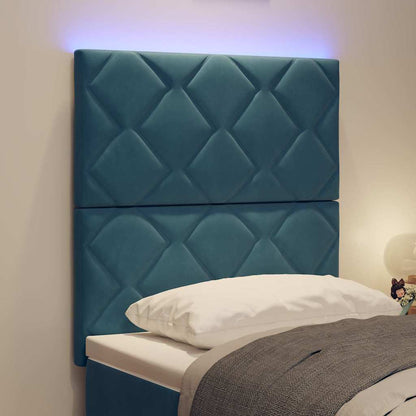 LED Hoofdbord Donkerblauw 80 cm Fluweel