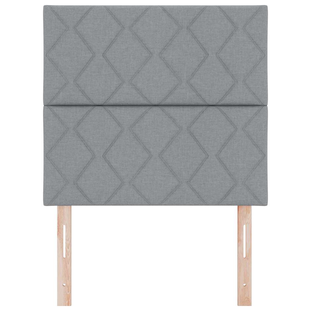 LED Hoofdbord Lichtgrijs 90 cm Stof