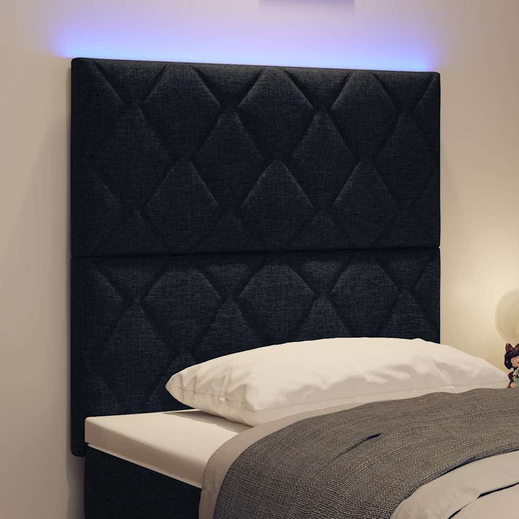 LED Hoofdbord Zwart 90 cm Stof