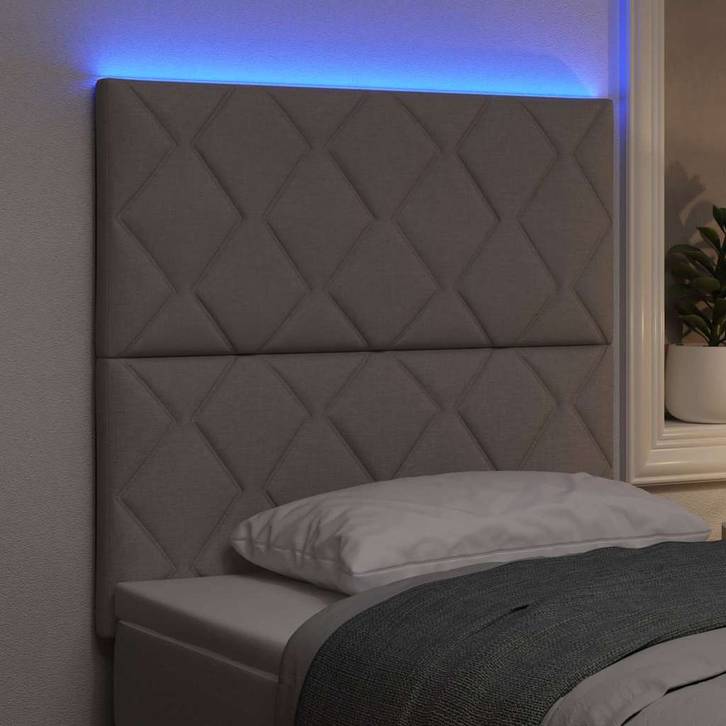 LED Hoofdbord Taupe Stof