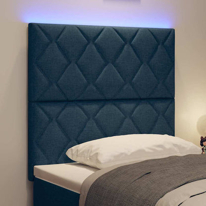 LED Hoofdbord Blauw 90 cm Stof