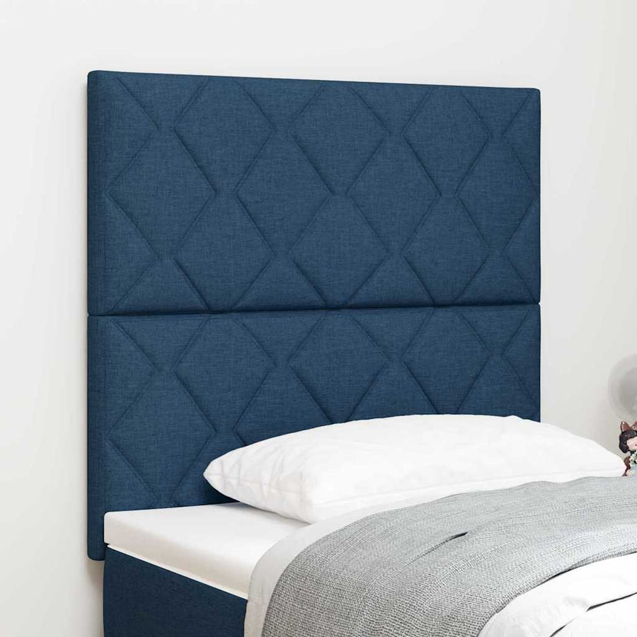 LED Hoofdbord Blauw 90 cm Stof