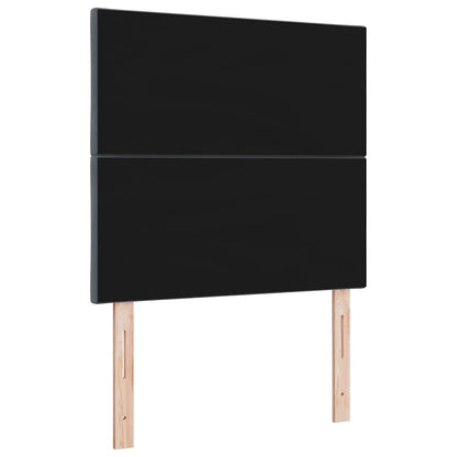 LED Hoofdbord Donkergrijs 90 cm Fluweel