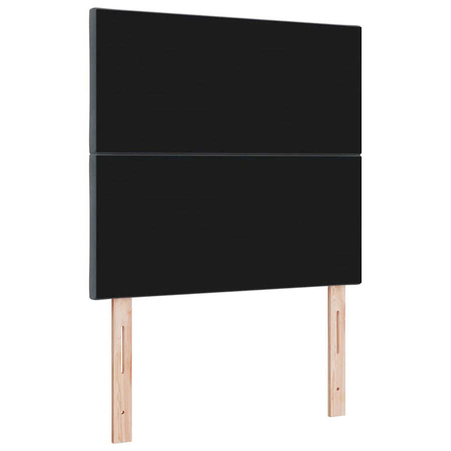 LED Hoofdbord Donkergrijs 90 cm Fluweel