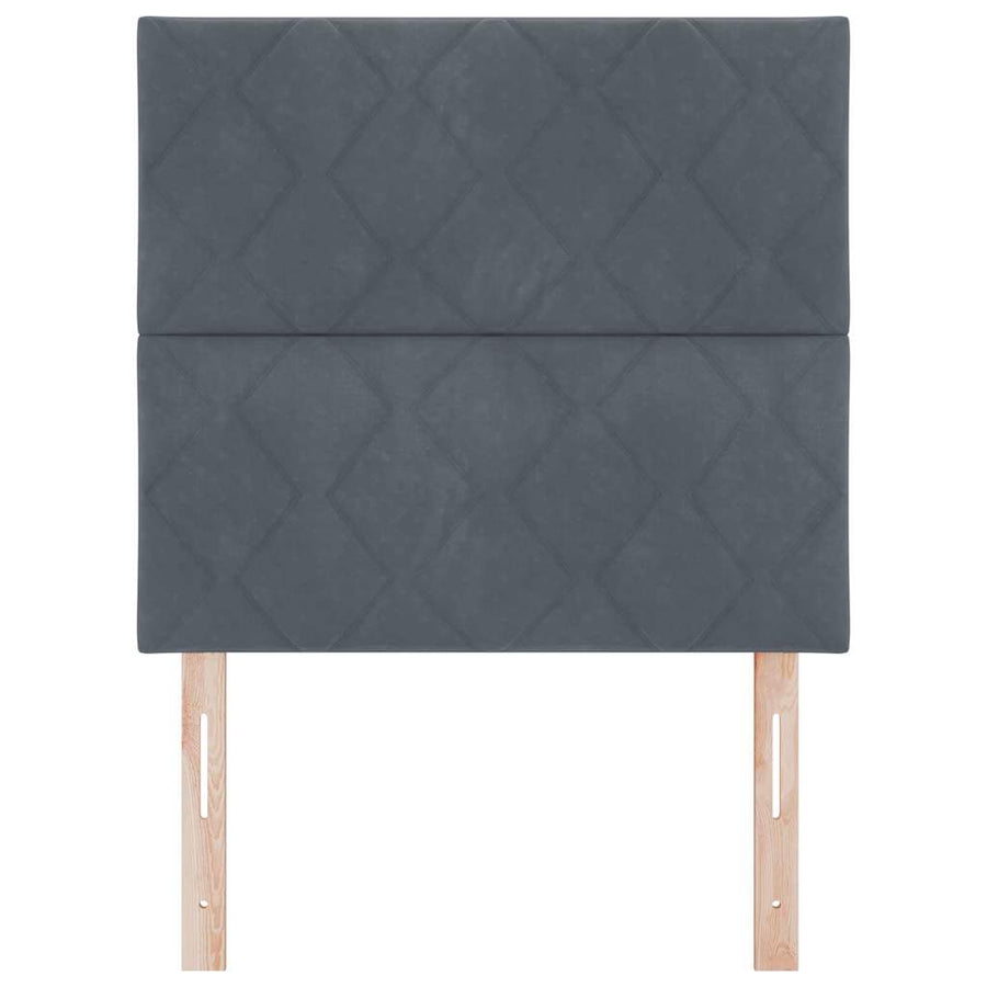 LED Hoofdbord Donkergrijs 90 cm Fluweel