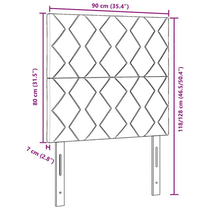 LED Hoofdbord Donkergrijs 90 cm Fluweel