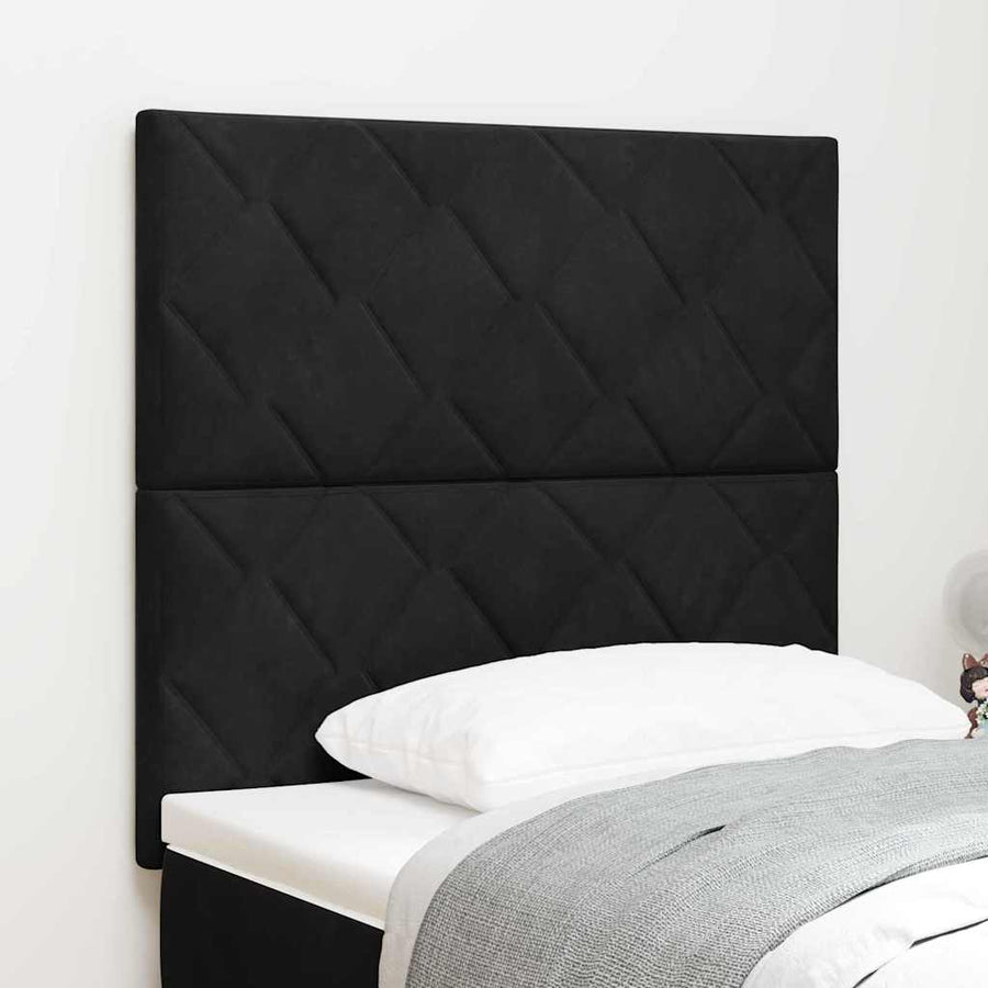 LED Hoofdbord Zwart 90 cm Fluweel