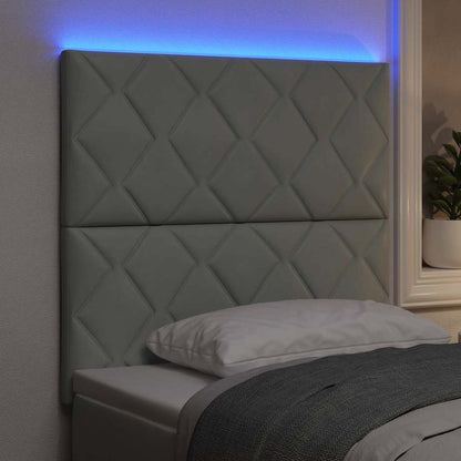 LED Hoofdbord Lichtgrijs 100 cm Fluweel