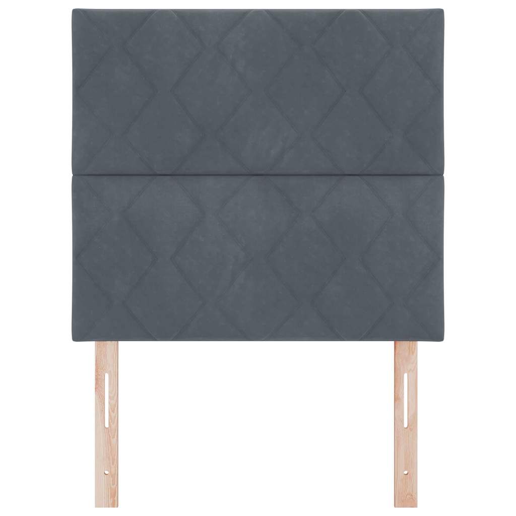 LED Hoofdbord Donkergrijs 100 cm Fluweel