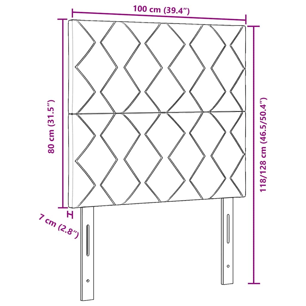 LED Hoofdbord Donkergrijs 100 cm Fluweel