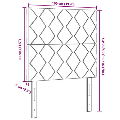 LED Hoofdbord Donkergrijs 100 cm Fluweel