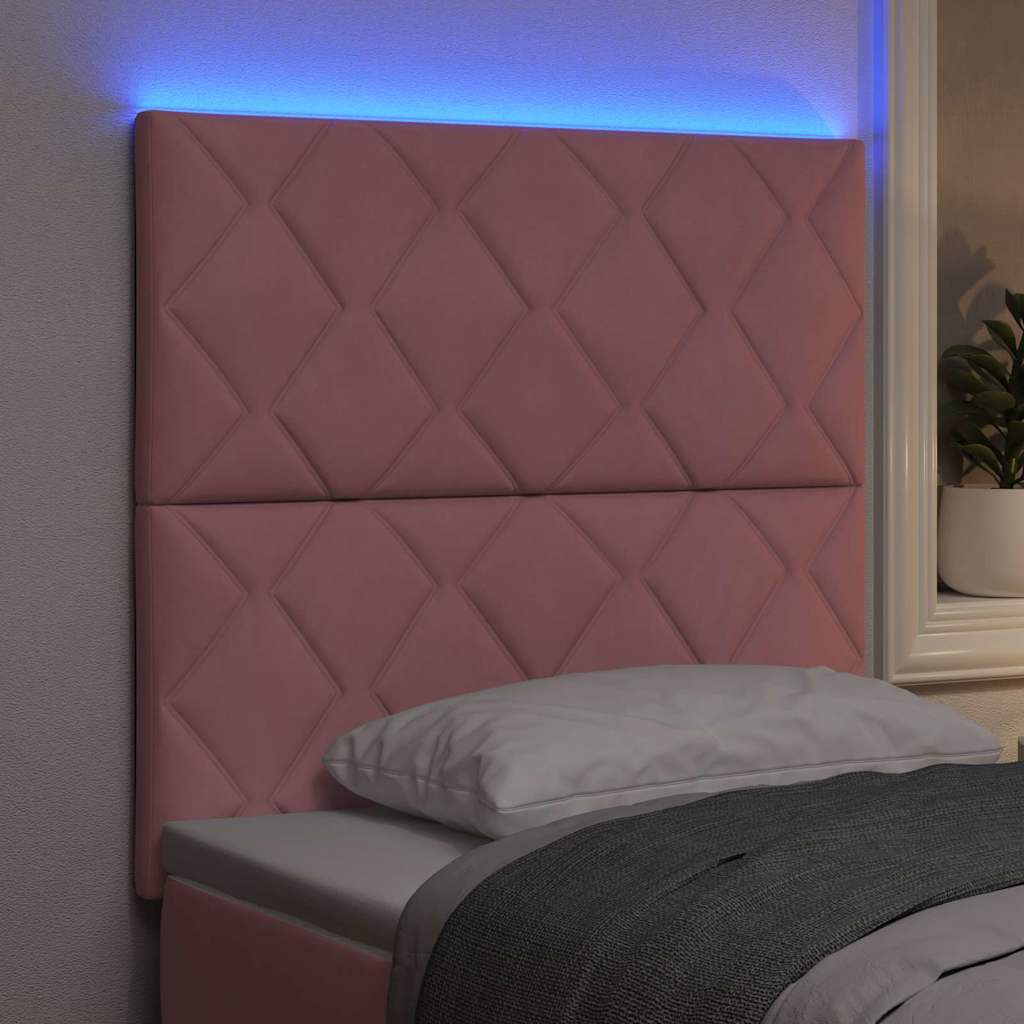 LED Hoofdbord Roze 100 cm Fluweel