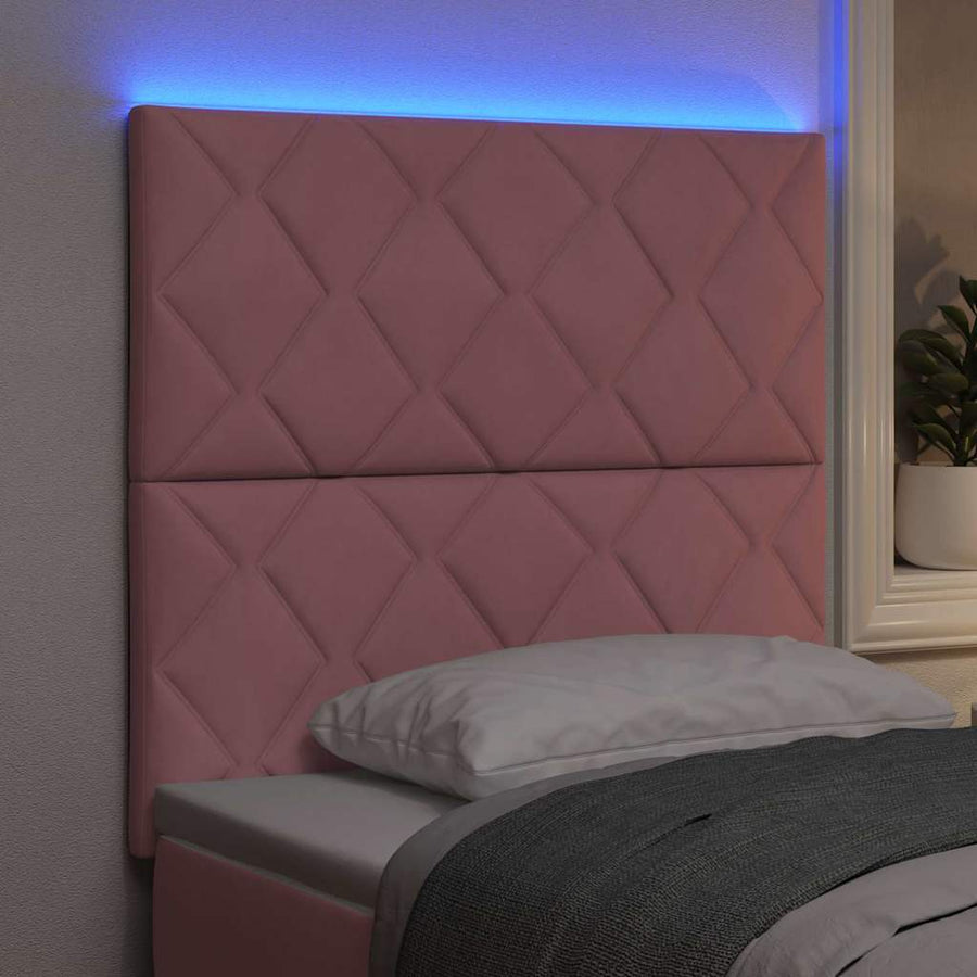 LED Hoofdbord Roze 100 cm Fluweel