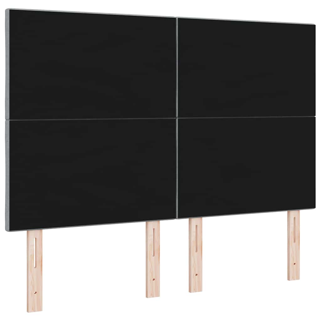 LED Hoofdbord Lichtgrijs 144 cm Stof