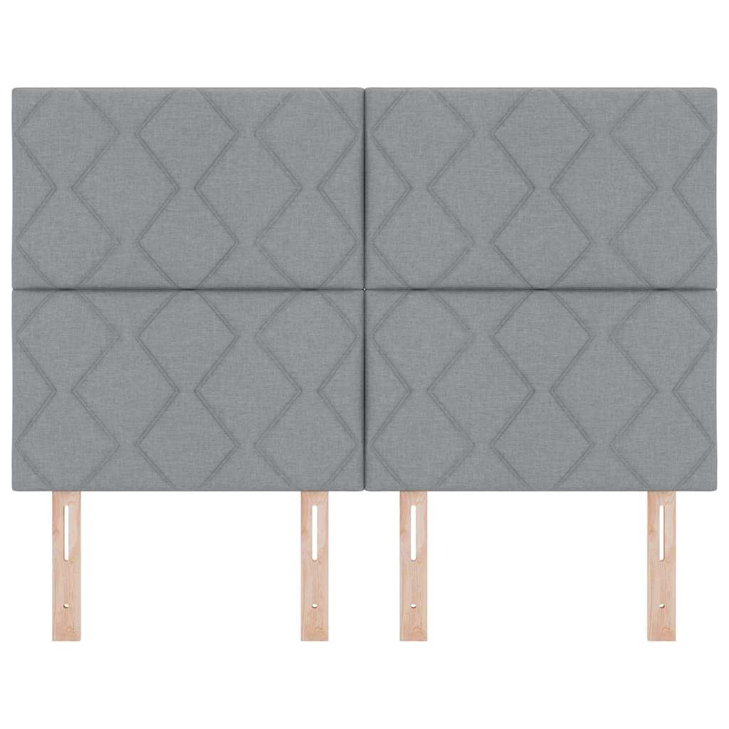 LED Hoofdbord Lichtgrijs 144 cm Stof