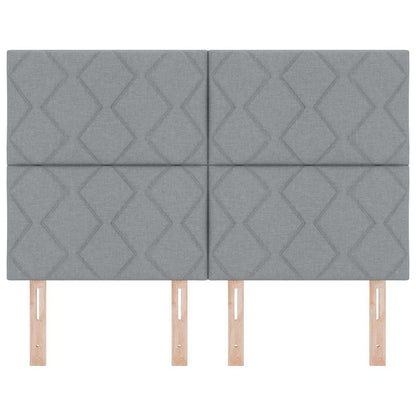 LED Hoofdbord Lichtgrijs 144 cm Stof