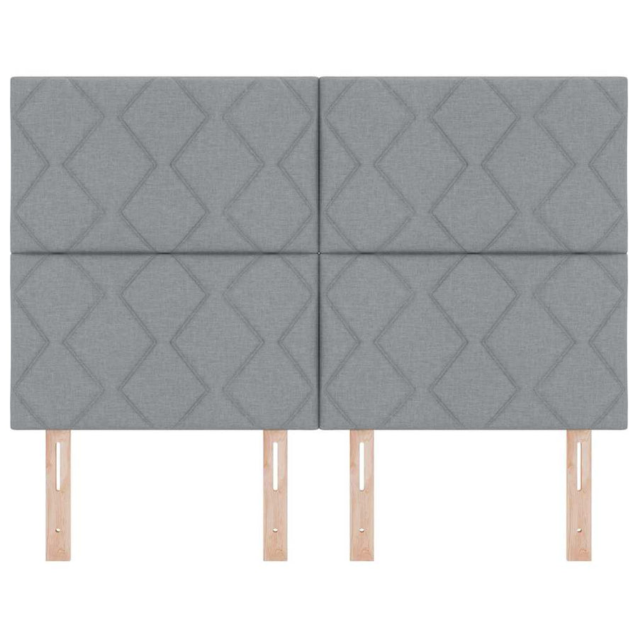 LED Hoofdbord Lichtgrijs 144 cm Stof