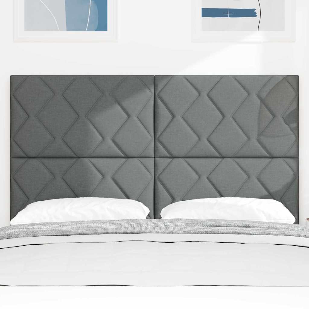 LED Hoofdbord Grijs 144 cm Stof