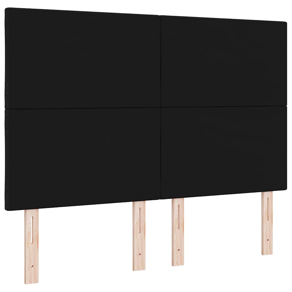 LED Hoofdbord Zwart 144 cm Stof