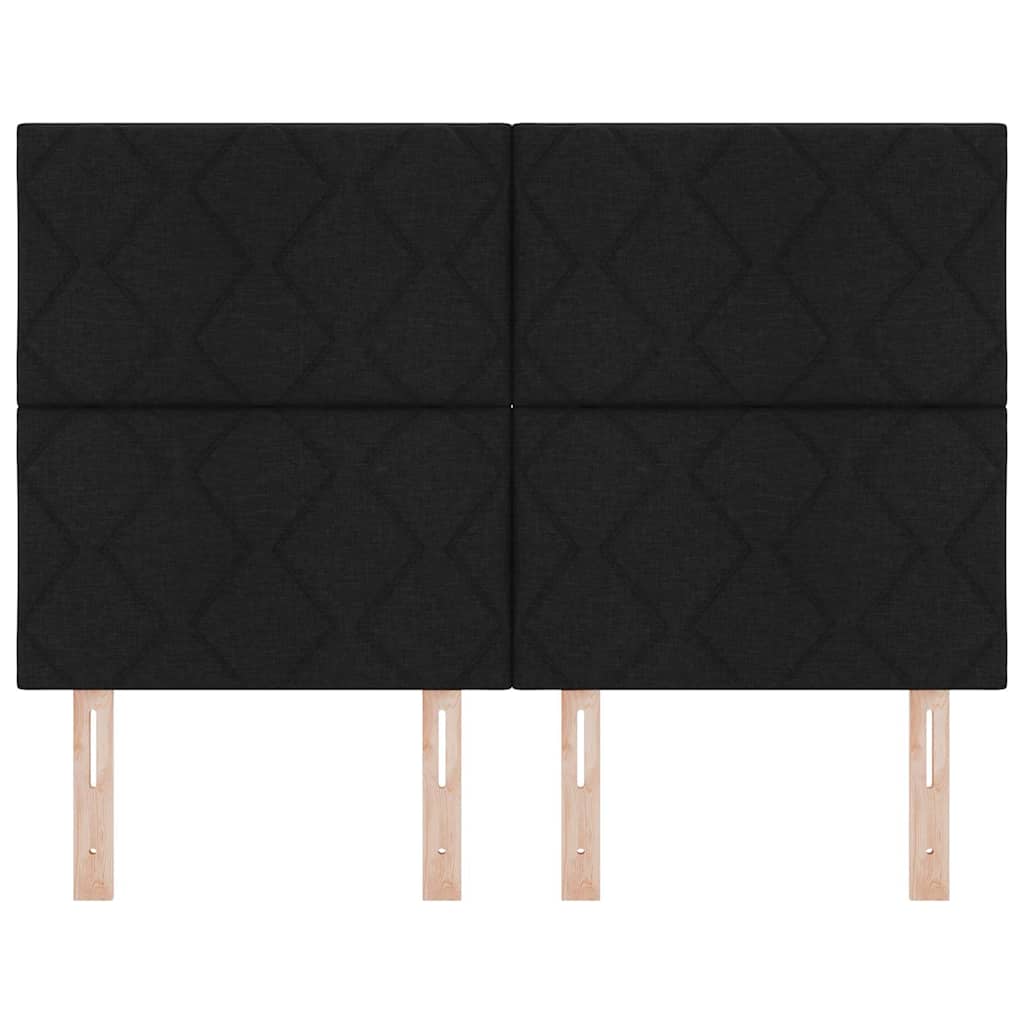 LED Hoofdbord Zwart 144 cm Stof