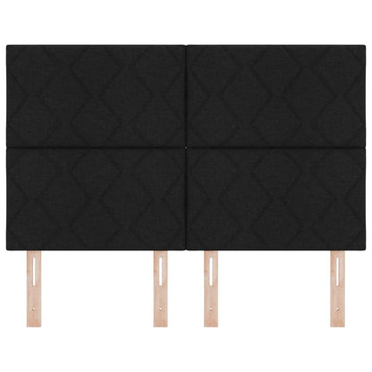 LED Hoofdbord Zwart 144 cm Stof