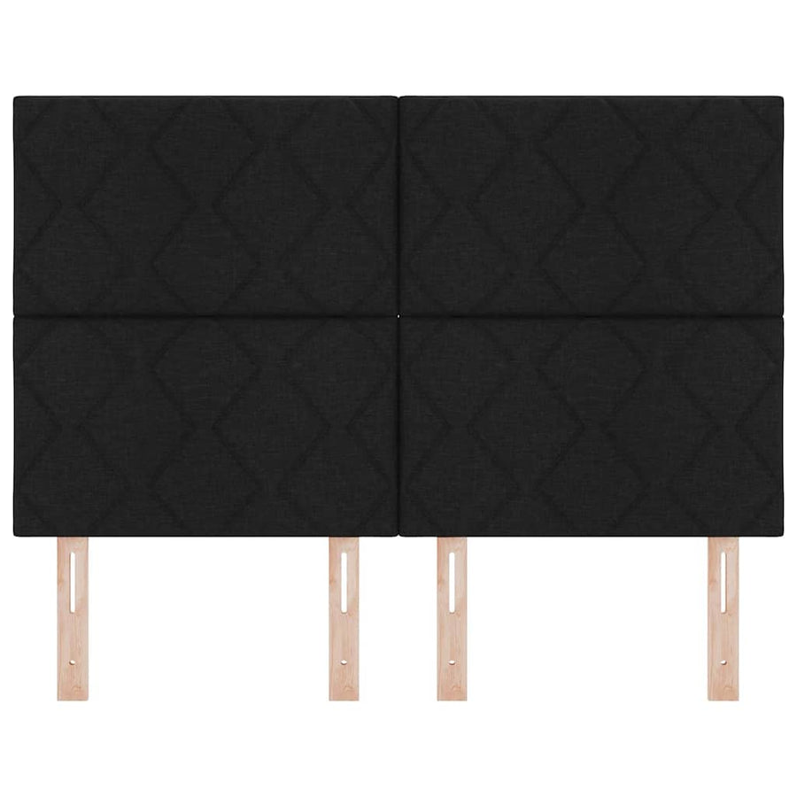 LED Hoofdbord Zwart 144 cm Stof