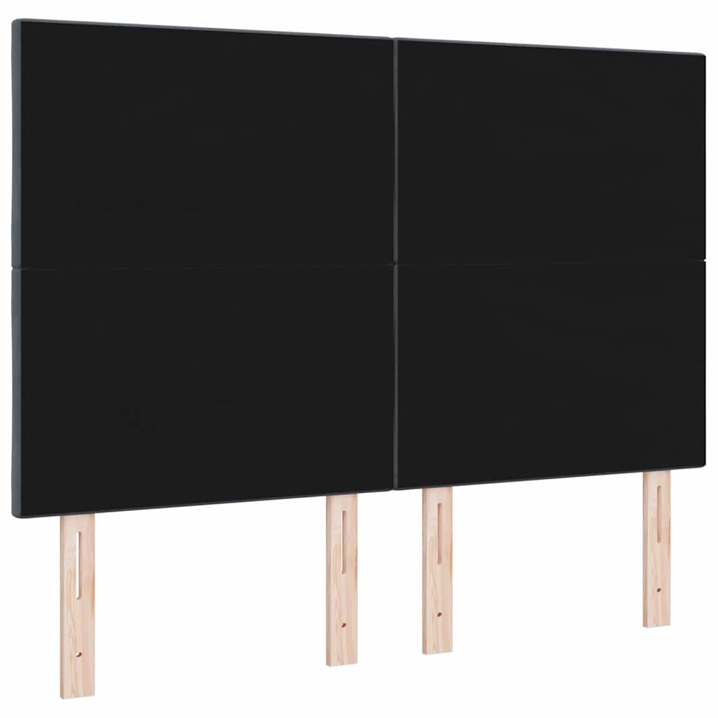 LED Hoofdbord Donkergrijs 144 cm Fluweel
