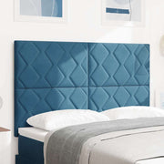 Hoofdbord 144 cm donkerblauw fluweel LED