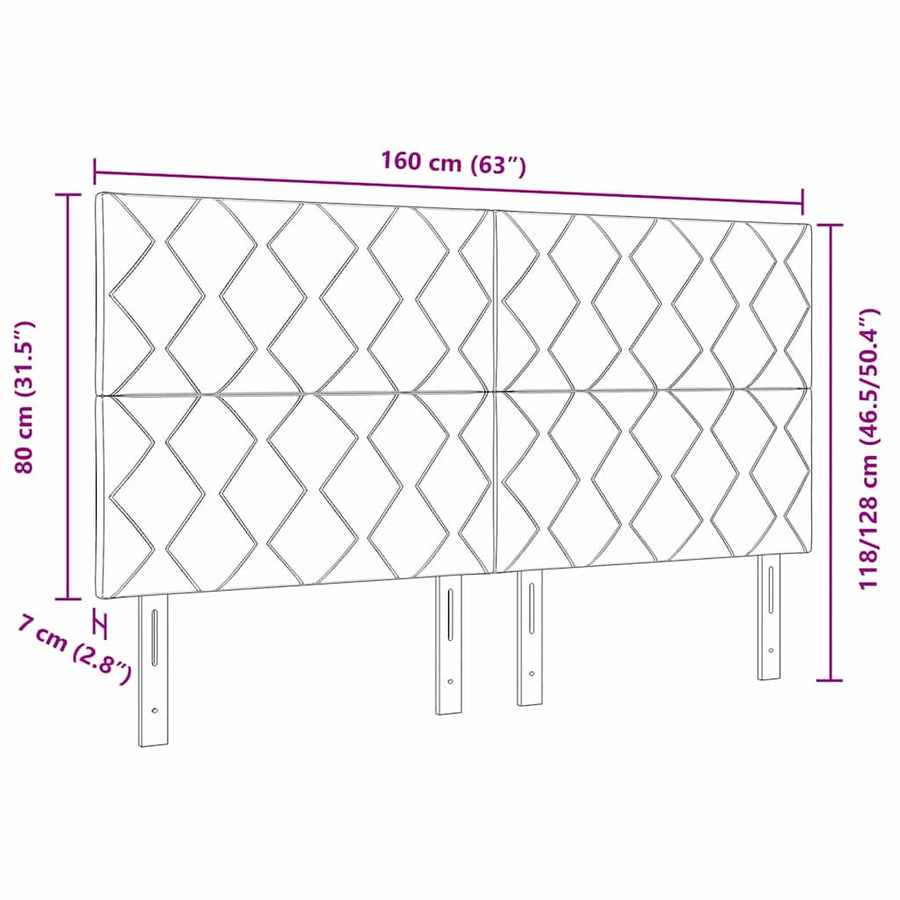 LED Hoofdbord Grijs 160 cm Stof