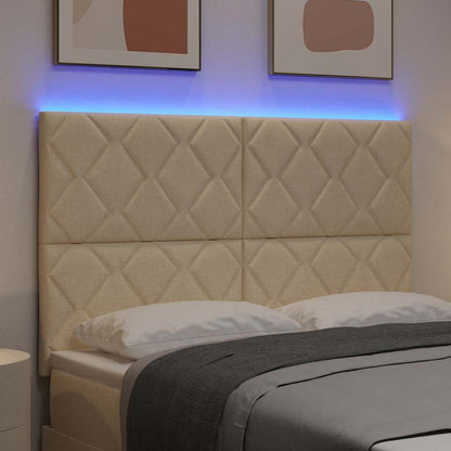 LED Hoofdbord Crème 160 cm Stof
