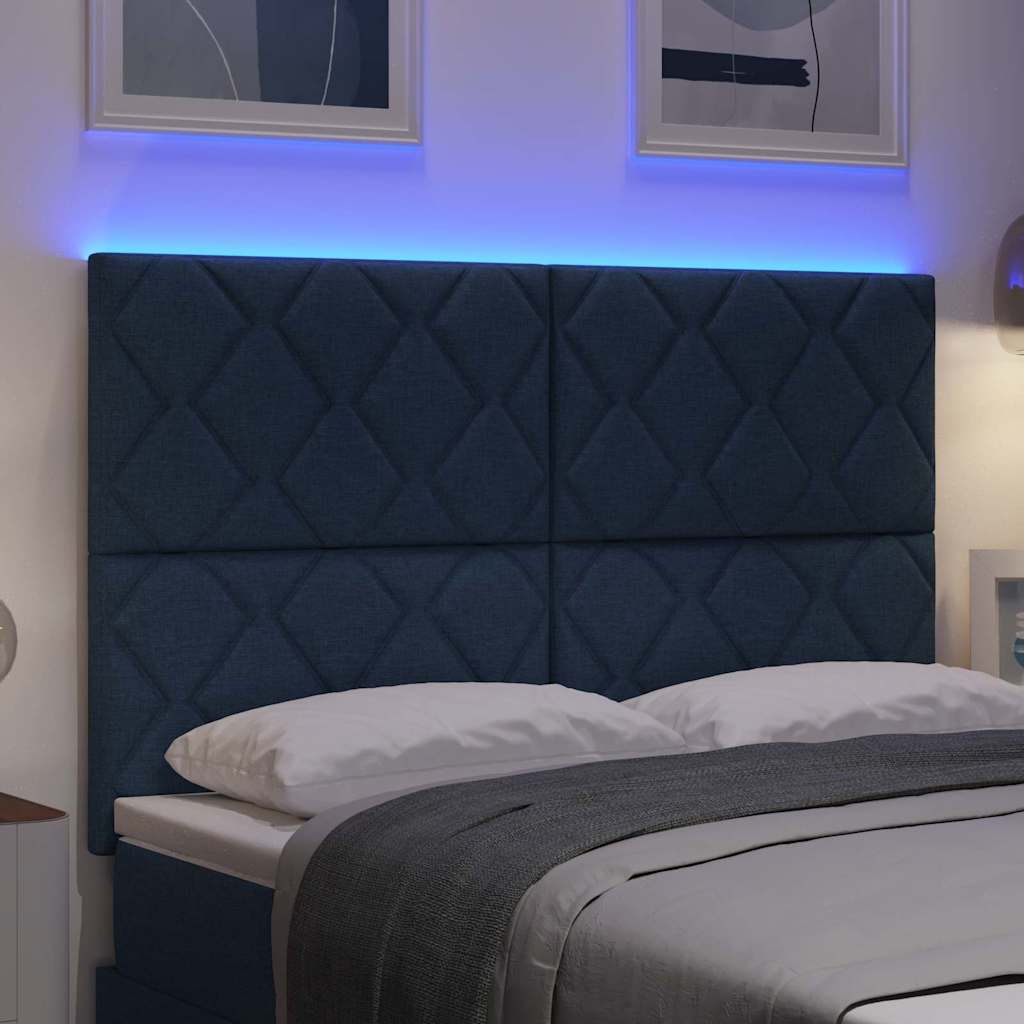 LED Hoofdbord Blauw 160 cm Stof
